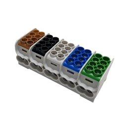 Blok dystrybucyjny - rozdzielczy HLAK 25 5P czarny, szary, brązowy, niebieski, zielony 2xAl/Cu 25mm²+16mm² 1000V AC/1500V DC