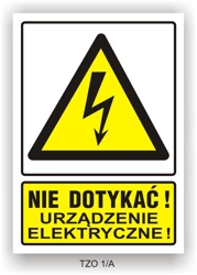 Naklejka EN003 TZO 1/A /nie dotykac urządzenie elektryczne- 148x210S