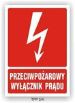 Naklejka TPP 2/A 105x148 S (E435) "Przeciwpożarowy wyłącznik prądu" (EN435)