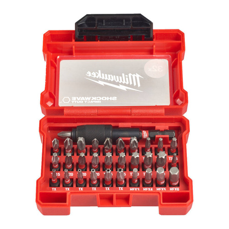 Milwaukee Zestaw bitów Shockwave Impact Duty w kasecie 32 sztuki