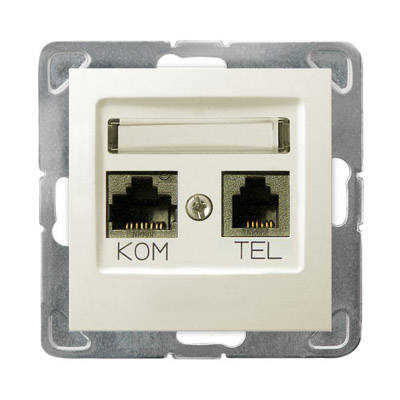 IMPRESJA Gniazdo komputerowo-telefoniczne ecru GPKT-Y/K/m/27  
