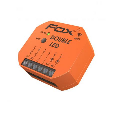 F&F FOX Sterownik Wi-Fi do oświetlenia LED dwukanałowy 12V/24V 4A na kanał DOUBLE LED Wi-LED2S2-P