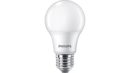 Żarówka LED Philips CorePro 4.9W zamiennik 40W 470lm 3000K LEDbulb ND 4.9-40W A60 E27 830 Plastik matowy 2 lata gwar